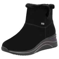 Winterstiefelette REMONTE, Damen, Gr. 38, schwarz, Veloursleder, Textil, casual, Schuhe, Keilabsatz, Stiefelette, Winterboots, wasserabweisende TEX-Membran