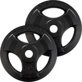 ScSPORTS® Hantelscheiben - 10/20 kg Set, 30mm Bohrung, Tri-Grip, Gusseisen, Schwarz - Hantelscheiben-Set, Gewichtsscheiben, Fitness Scheiben, Gewichte für Hantel (10 kg (2 x 5 kg))