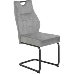 Esszimmerstuhl in Grau Samtvelours (2er Set)