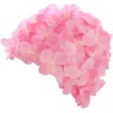 JISADER Badekappe Damen mit Blumen, Modisch Bademütze Atmungsaktiv, Handgemachte Einzigartige Blütenblatt-Badekappen Wiederverwendbar, Schnell Trocken Schwimmen Cap für Lange und Kurze Haare, Rosa