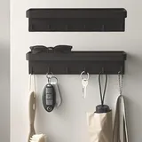 CHUIFAI 2 Stück Schlüsselbrett mit Ablage Magnetisch, Schlüsselhalter Wand Schlüsselboard Schwarz ohne Bohren, Schlüsselbrett Selbstklebend Schlüsselablage für Schlüssel Aufbewahrung an Eingang