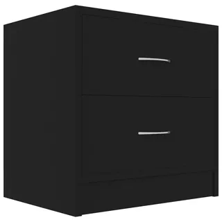 vidaXL Nachttisch mit 2 Schubladen Nachtschrank Nachtkommode Nachtkonsole Schlafzimmer Kommode Schrank Nachtschränkchen Schwarz 40x30x40cm Holzwerkstoff