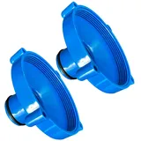 YJSDDNTY 2pcs Skimmer Adapter für Poolsauger und Saugschlauch, Algenschnapper Adapter für Zusatzfilter 80 mm auf 32 mm, Blau
