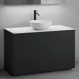 neoro n50 Unterschrank B: 120 cm mit 2 Auszügen, Waschtisch Ø 45 cm weiß matt, B: 120.5 BN0106WM+BN0444BM+BN0404WH