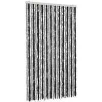 VidaXL Fliegenvorhang Grau und Schwarz 100x220 cm Chenille