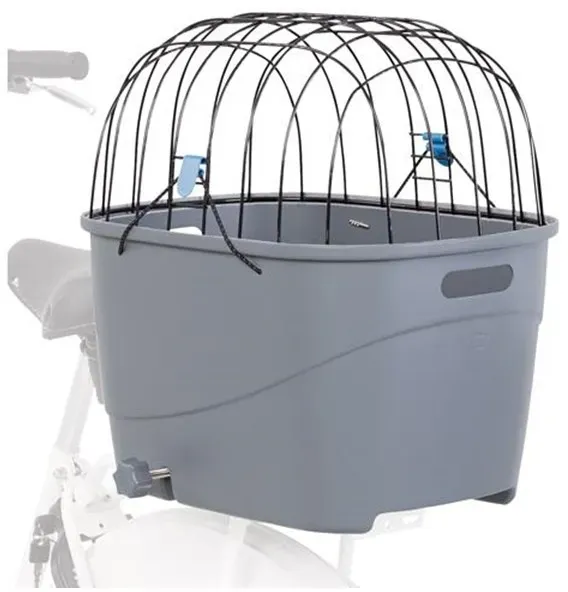 Bicycle basket for bike racks plastic/metal 36 × 47 × 46 cm grey