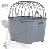 Bicycle basket for bike racks plastic/metal 36 × 47 × 46 cm grey