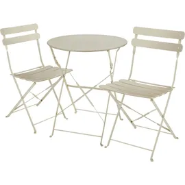 Tectake Bistrotisch-Set Frieda für 2 Personen beige