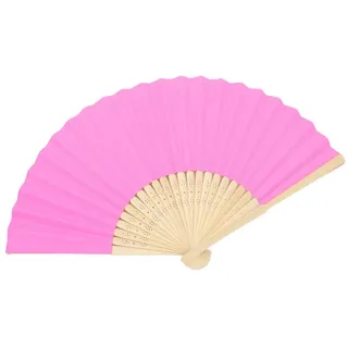 ZUWIJEQ 1 Stück Faltbare Fächer, Handfächer Rosarosa Faltfächer Faltbarer Handfächer Rosarosa Taschenfächer Hand-Faltfächer Chinesischer Fächer for Sommer Party tanzende Hochzeits Haus Dekorationen