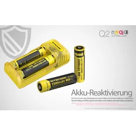 Nitecore Q2 - Schnelladegerät für Li-Ion Akkus, 2 Schachtlader - 4 Farben zur Auswahl