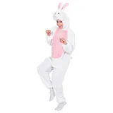 Widmann S.r.l. Kostüm Hase Kostüm für Erwachsene, Weiß Rosa - Overall T weiß M/L