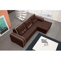 JVmoebel Ecksofa, Sofa Schlafsofa Designer Sofa mit Bettfunktion + Bettkasten beige|braun