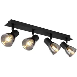 Globo 54307-4 Deckenleuchte Claude 4x40W | E14 - schwarz, rauchig