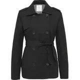 QS Kurzer Trenchcoat schwarz