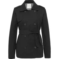 QS Kurzer Trenchcoat schwarz