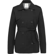 QS Kurzer Trenchcoat schwarz