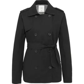 QS Kurzer Trenchcoat schwarz