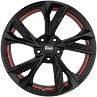 mam wheels MAM Rs6 Black Painted Red Inside 7.5x17 ET 45 5/108 Alufelge Schwarz
