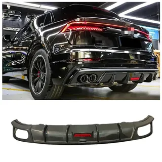 HALEUP für Audi Q8 SQ8 2019 2020 2022 2023 Auto Heckdiffusor ABS-Material Heckstoßstange Diffusor Untere Stoßstange Lip Spoiler Heckschürzen Heckspoiler