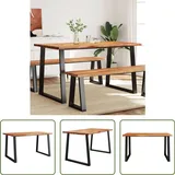 The Living Store Esstisch Baumkante 140x80x75 cm Massivholz Akazie - Braun