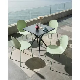 Beliani Gartenstuhl Kunststoff Hellgrün 4er Set