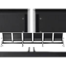 CLP 6er Wartebank Airport Kunstleder schwarz/schwarz