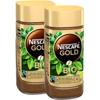 NESCAFÉ GOLD Bio, löslicher Bohnenkaffee, Instant-Kaffee aus 100 % Arabica Kaffeebohnen, fair gehandelt, biologischer Anbau, koffeinhaltig, 2er Pack (2 x 100g)