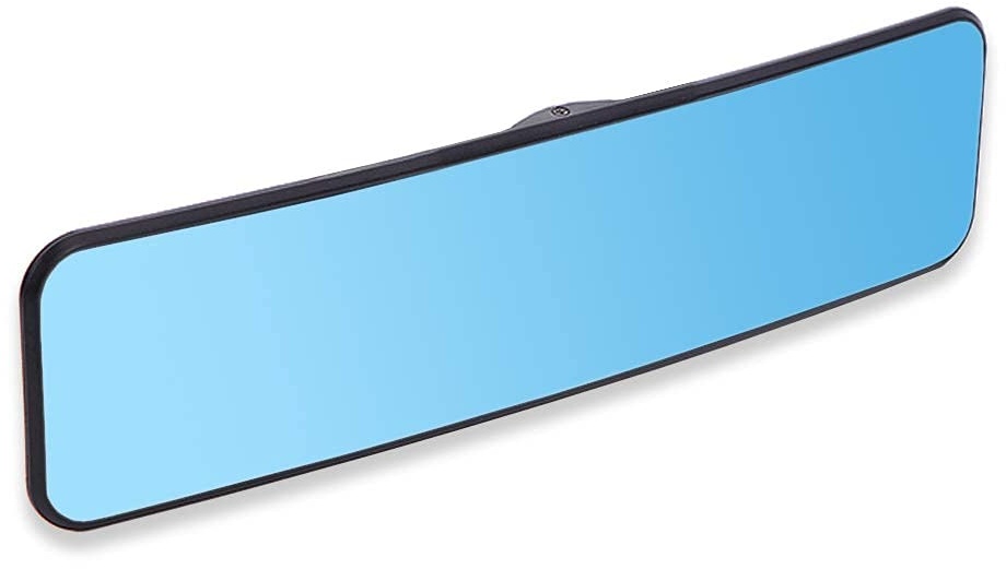 SkycropHD Anti Glare Rear View Mirror for Car, Clip on Wide Angle Rearview Mirror Eliminate Blind Spots – Convex, Blue
