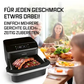 GOURMETmaxx Heißluftfritteuse Vario-Kammer 10 l schwarz