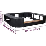 vidaXL Whirlpool-Umrandung quadratisch 268 x 268 x 55 cm schwarz