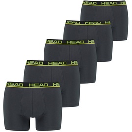 Head Herren Boxershorts, Multipack - Basic Boxer Trunks ECOM, Stretch Cotton Grau XL