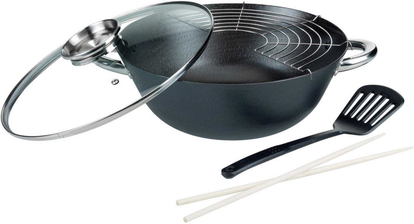 GSW Kochtopf, Gusseisen (1-tlg), incl. Glasdeckel, Induktion schwarz