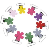 GLOGLOW Schnuller Clips, 10ST Mini Plum Suspender Snap Baby Schnuller Hosenträger Strap Halter für DIY Machen Leder Handwerk