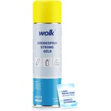 wolk Kreidespray strong gelb 500 ml - langhaltende Bodenmarkierungen - pflanzenverträglich - wasserlöslich - temporäre Boden Markierungen - bis zu 100m Markierungsweg bei 5cm Strichbreite - Spraydose