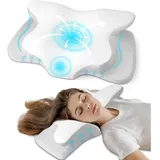 luxuskollektion Nackenkissen Orthopädisches Memory Foam 62 x 41 x 13 cm Weiß