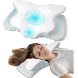 luxuskollektion Nackenkissen Orthopädisches Memory Foam 62 x 41 x 13 cm Weiß