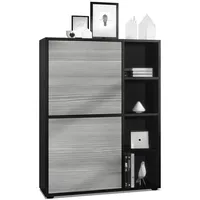Vladon Highboard, Anthrazit, 79x105.5x35.5 cm, Wohnzimmer, Kommoden & Sideboards,