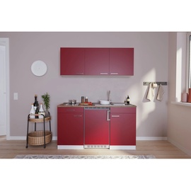 Respekta Küchenzeile Luis E-Geräte 150 cm rot/weiß
