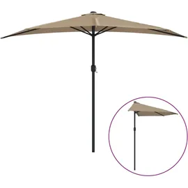 furnicato Balkon-Sonnenschirm 300 x 155 cm Taupe