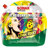 SONAX ScheibenReiniger gebrauchsfertig Lemon Rocks (3 Liter) entfernt Insekten-, Öl-, Silikon- und typische Straßenverschmutzungen | Art-Nr. 01604410
