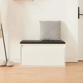 [en.casa] Degerfors 80 x 39 x 45 cm mit Schublade schwarz/weiß