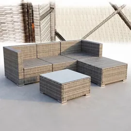 MuCoLa Polyrattan Lounge-Set 5-tlg. grau