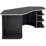 byLIVING Gamingtisch Thanatos, Anthrazit, Weiß, Holzwerkstoff, 85x76x198 cm, moderner Eckschreibtisch grau
