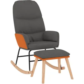 vidaXL Schaukelsessel mit Hocker Stoff 70 x 90 x 80 cm Dunkelgrau