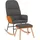 vidaXL Schaukelsessel mit Hocker Stoff 70 x 90 x 80 cm Dunkelgrau