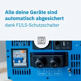 Ective TSI 25 PRO 2500W 12V Sinus-Wechselrichter mit Netzvorrangschaltung