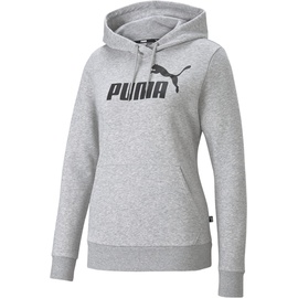Puma Damen Essential Logo Hoodie FL Sweatshirt, Hellgrau, Heathe, M