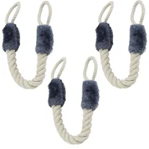 Relaxdays Türkordel 3er Set grau Creme,Grau