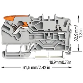 WAGO 2102-1201 Durchgangsklemme 5.20mm Push-In-Klemme Grau