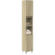 vidaXL Sonoma-Eiche Badschrank 30 x 30 x 190 cm Braun Massivholz